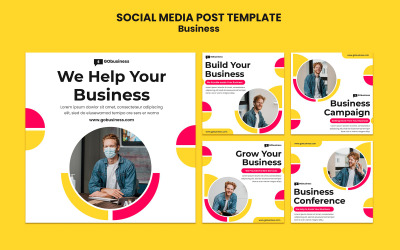 Zakelijke sociale media postsjablonen 5 PSD