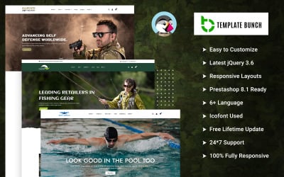 Allocate - Militar y pesca con natación - Tema adaptable de Prestashop para comercio electrónico