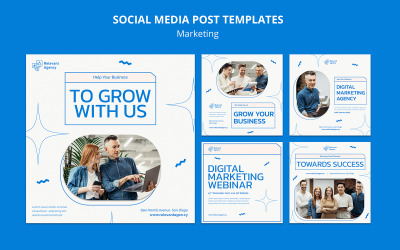 Progettazione di modelli di set di post di marketing sui social media