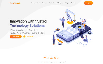 Technoa – šablona webu pro IT společnosti a obchodní služby