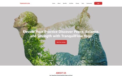 TRANQUILFLOW | Modelo de página inicial de ioga