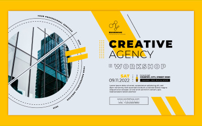 Zakelijke workshop sociale media banner voorbladsjabloon