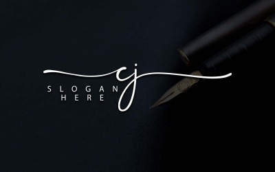 Creatieve fotografie CJ brief logo ontwerp