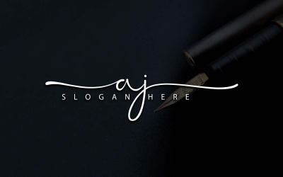 Création de logo de lettre AJ de style studio de calligraphie - Identité de marque