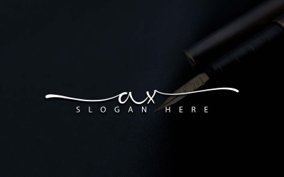 Création de logo de lettre AX de style studio de calligraphie - Identité de marque