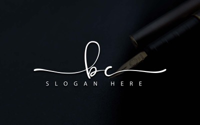 Création de logo de lettre de photographie créative BC