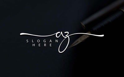 Diseño de logotipo de letra AZ estilo estudio de caligrafía - Identidad de marca