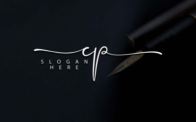 Diseño de logotipo de letra CP de fotografía creativa