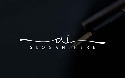 Kalligrafie Studio stijl AI brief Logo ontwerp - merkidentiteit