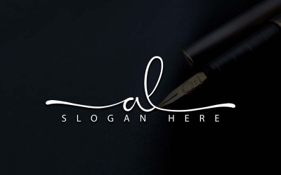 Studio kaligrafii w stylu AL Letter Logo Design - tożsamość marki