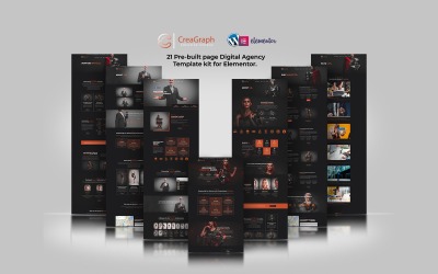 CreaGraph — zestaw szablonów Premium Digital Agency Elementor
