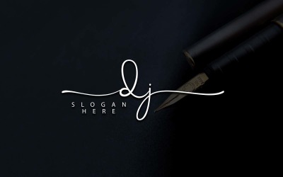 Création de logo de lettre DJ de photographie créative