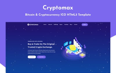 Cryptomax – bitcoin a kryptoměna ICO HTML5 šablona