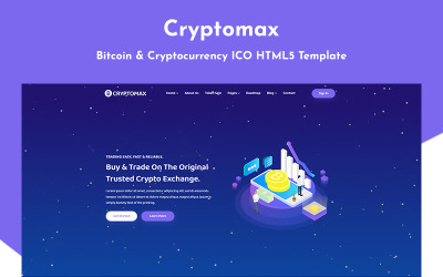 Cryptomax - Bitcoin &amp;amp; Cryptocurrency ICO HTML5-sjabloon