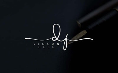 Fotografía creativa Diseño de logotipo de letra DF