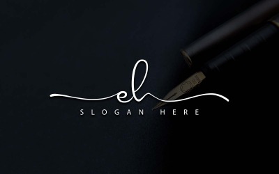 Fotografía creativa Diseño de logotipo de letra EH