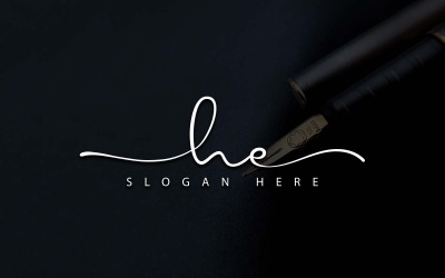 Creatieve fotografie HE brief Logo ontwerp