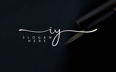 Création de logo de lettre IY de photographie créative