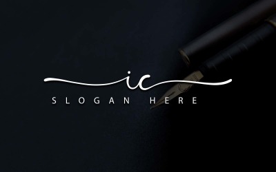 Diseño de logotipo de letra IC de fotografía creativa
