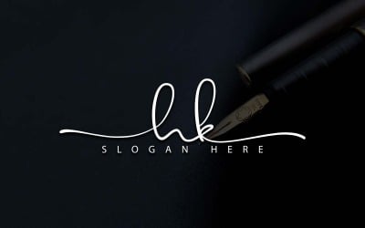 Fotografía creativa Diseño de logotipo de letra HK