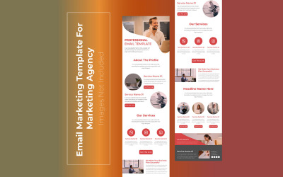 Responsieve marketingnieuwsbriefsjabloon voor bedrijven met moderne kleurrijke lay-out