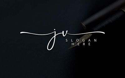 Fotografía creativa Diseño de logotipo de letra JV