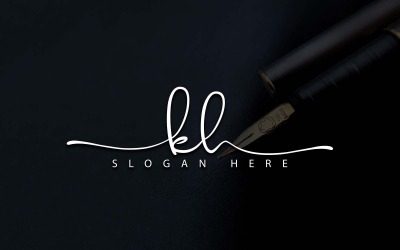 Fotografía creativa Diseño de logotipo de letra KH