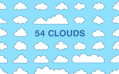 Clouds Comic Style with Outline