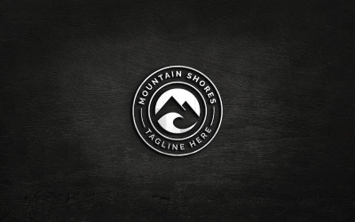 Dağ Kıyıları Plaj Logo Tasarım Şablonu