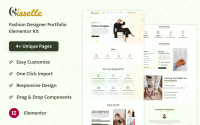 Gisselle — zestaw elementów do portfolio projektanta mody