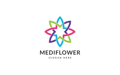 Mediflower Line Logo Design Tempate