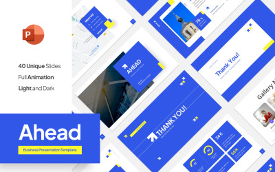 Modelo de PowerPoint de negócios à frente