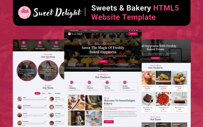 Sweet Delight – šablona webu HTML5 pro sladkosti a pekařství