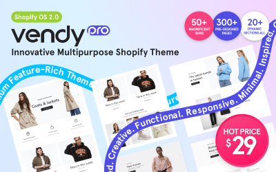 Vendy Pro - Tema inovador multiuso do Shopify OS 2.0