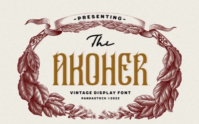 Carattere di visualizzazione vintage Akoher