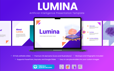 Lumina - Prezentace umělé inteligence PowerPoint šablony