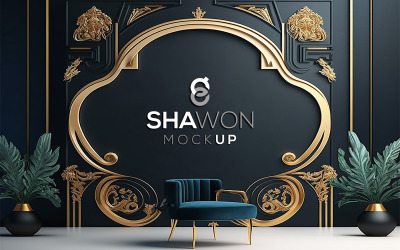 Luxury Interior Logo Mockup Template
