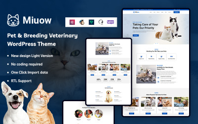 Miuow – Kisállat- és tenyésztési állatorvosi WordPress Them