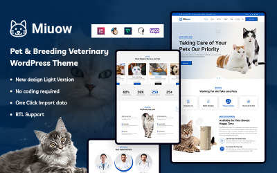 Miuow - Pet &amp;amp; Breeding Veterinární WordPress Them