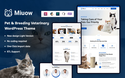 Miuow - Ветеринарія для домашніх тварин і розведення WordPress