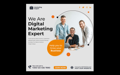Modèle d&amp;#39;ensemble de publications d&amp;#39;agence de marketing numérique et de médias sociaux d&amp;#39;entreprise