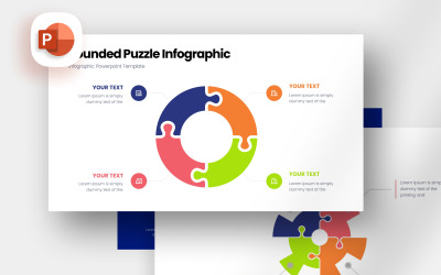 Modello di presentazione infografica puzzle arrotondato