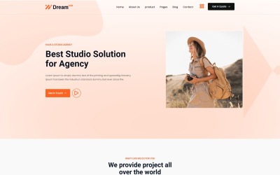 Modelo HTML5 da agência de soluções Dreamhub Studio