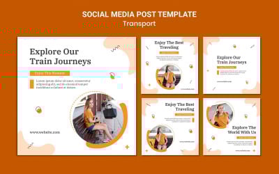 Шаблон публікації в соціальних мережах Train Journeys