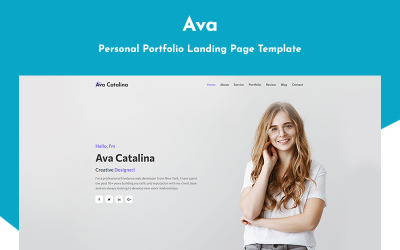 Ava – Személyes portfólió nyitóoldalsablonja