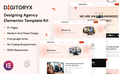 Digitoryx - Kit de modelo Elementor de agência de design