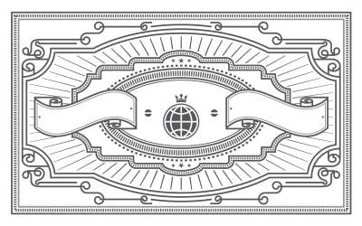 Emblemas vintage retangulares em vetor