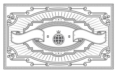 Insignias vintage rectangulares en vector