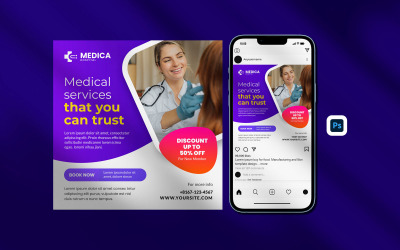 Instagram-inläggsmall - Designmall för medicinska sociala medier
