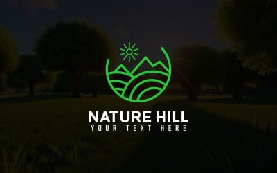 Mountain icon logo vector symbol illustration design, nature logo, landscape line art logo design